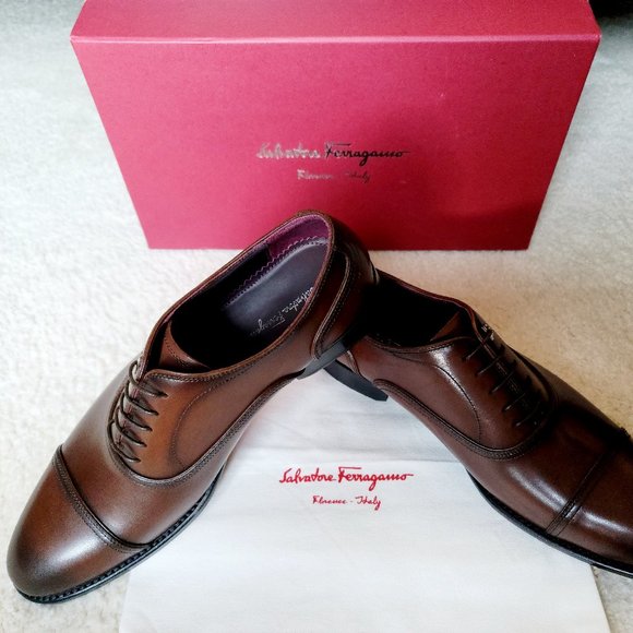 Authentic Salvatore Ferragamo Africa Gancini Cap Toe Oxford Shoes main image 9